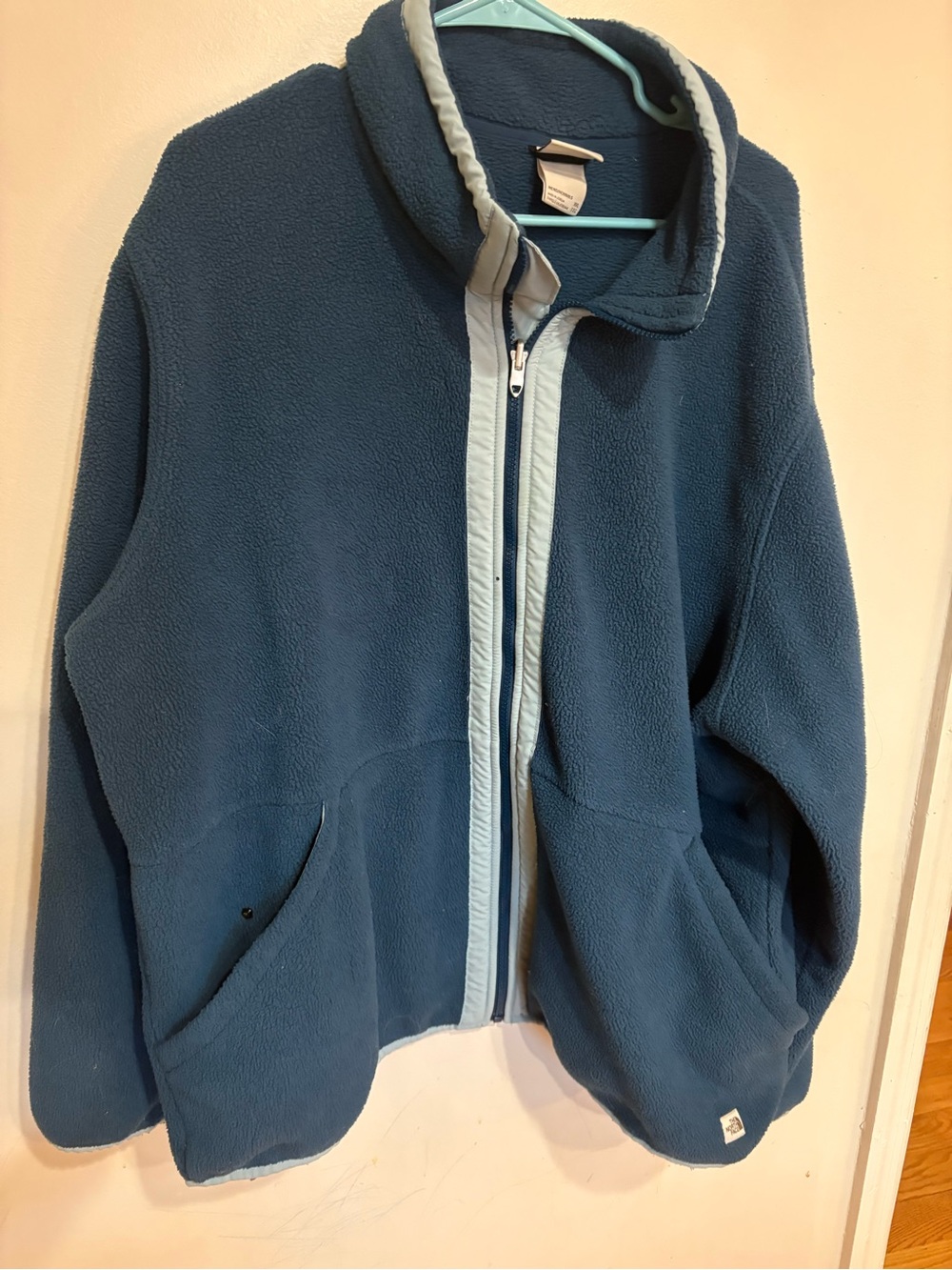 The North Face Mens XXL Blue Plush Fleece Outdoor Zip-Up Jacket Coat